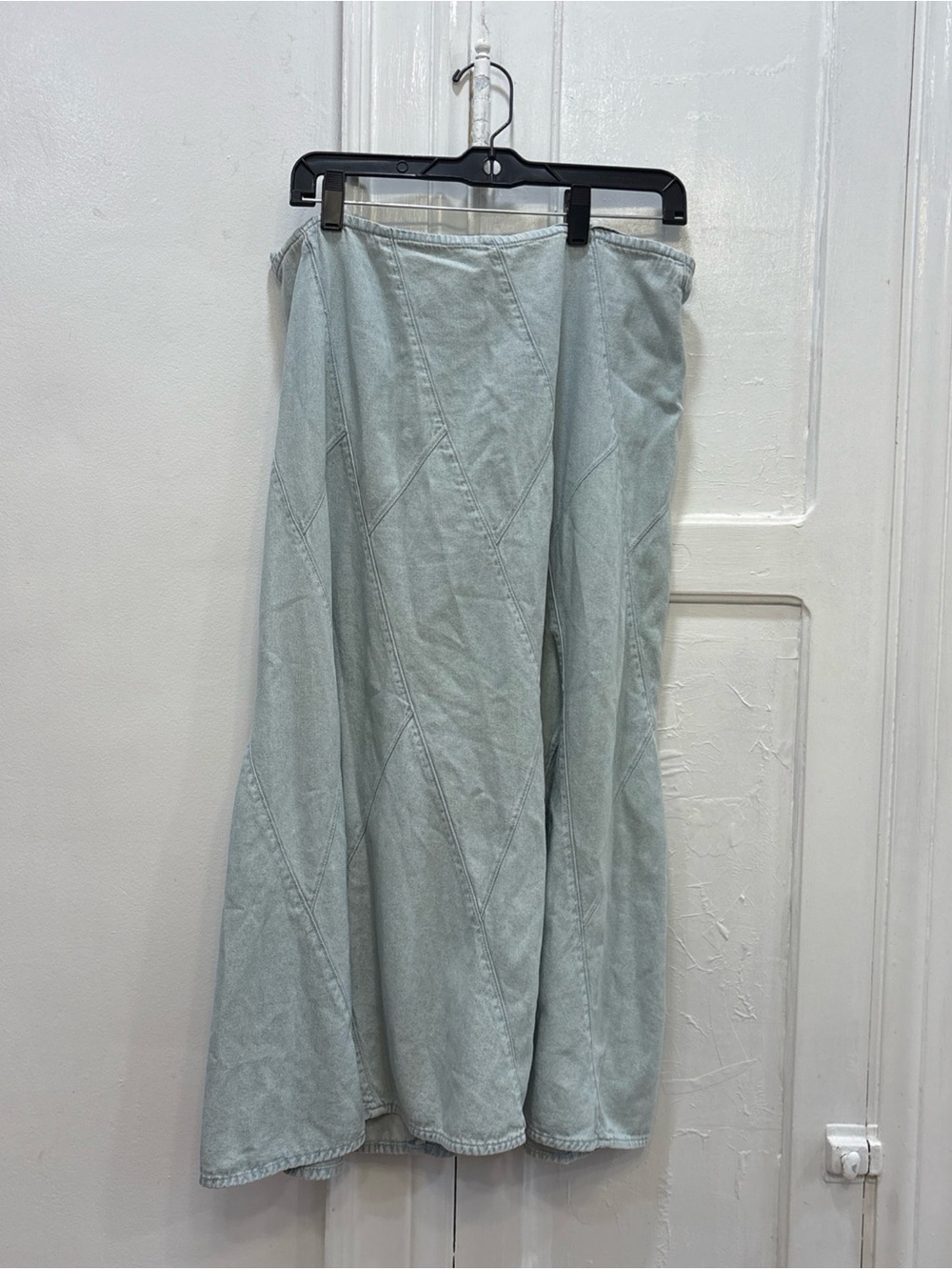 VTG Christopher & Banks 90's Cotton Patchwork Denim Maxi Skirt Western Sz 12
